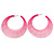 Neon Pink Multi Layered Hoop Earrings - 60mm Diameter - view 6