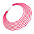 Neon Pink Multi Layered Hoop Earrings - 60mm Diameter - view 4