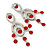 Stunning Bright Red/ Clear Austrian Crystal Chandelier Earrings In Rhodium Plating - 70mm L - view 8