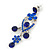 Sapphire Blue Austrian Crystal Chandelier Earrings In Rhodium Plating - 60mm L - view 3