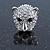 Clear Austrian Crystal Tiger Stud Earrings In Rhodium Plating - 17mm L - view 5