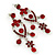 Ruby Red Austrian Crystal Chandelier Earrings In Rhodium Plating - 60mm L - view 8