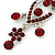 Ruby Red Austrian Crystal Chandelier Earrings In Rhodium Plating - 60mm L - view 5