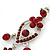 Ruby Red Austrian Crystal Chandelier Earrings In Rhodium Plating - 60mm L - view 6
