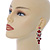 Ruby Red Austrian Crystal Chandelier Earrings In Rhodium Plating - 60mm L - view 2