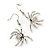 Silver Tone Crystal Spider Drop Earrings - 40mm L - view 6