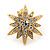Gold Tone Crystal Star Stud Earrings - 25mm Across - view 3