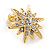 Gold Tone Crystal Star Stud Earrings - 25mm Across - view 4