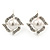 Clear Simulated Pearl Floral Drop Earrings With Leverback Closure In Silver Tone - 25mm L - view 2