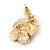 Pink Enamel Crystal Rose Stud Earrings In Gold Tone - 20mm Diameter - view 4