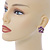 Purple Enamel Crystal Rose Stud Earrings In Gold Tone - 20mm Diameter - view 2