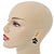 Black Enamel Crystal Rose Stud Earrings In Gold Tone - 20mm Diameter - view 7