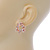 Prom/ Bridal Clear Crystal, White Pearl Wreath Stud Earrings In Rose Gold Tone - 20mm - view 5