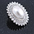 Large Crystal, Pearl Oval Shape Clip On Stud Earrings In Rhodium Plating - 30mm L - view 8