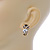 Crystal, Black Enamel Owl Stud Earrings In Gold Plating - 20mm L - view 5