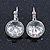 Clear Faceted, Glass Round Drop Earrings In Silver Tone With Leverback Closure - 25mm L - view 9
