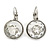 Clear Faceted, Glass Round Drop Earrings In Silver Tone With Leverback Closure - 25mm L - view 7
