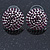 Button Shape Deep Purple Crystal Stud Earrings In Rhodium Plating - 20mm D - view 2