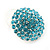 Button Shape Light Blue Crystal Stud Earrings In Rhodium Plating - 20mm D - view 6