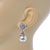 Bridal/ Prom/ Wedding Glass Pearl, Clear Crystal Acorn Drop Earrings In Rhodium Plating - 35mm L - view 3