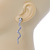 Clear Crystal Textured Snake Drop Earrings In Silver Tone - 50mm L - view 2