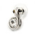 Small Clear Crystal Snake Stud Earrings In Rhodium Plating - 17mm - view 5