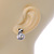 Small Clear Crystal Snake Stud Earrings In Rhodium Plating - 17mm - view 2