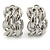 C-Shape Plaited Clip-on Earrings In Rhodium Plating - 20mm L - view 2