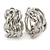 C-Shape Plaited Clip-on Earrings In Rhodium Plating - 20mm L
