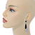 Black/ Clear Crystal Open Cut Teardrop Earrings In Rhodium Plating - 60mm L - view 2