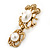 Vintage Inspired Lion Pearl Drop Earrings In Gold Tone - 45mm L - view 3