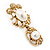 Vintage Inspired Lion Pearl Drop Earrings In Gold Tone - 45mm L - view 6