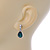 Small Emerald Green/ Clear Teardrop Earrings In Rhodium Plating - 22mm L - view 2