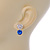 Small Clear/ Sapphire Crystal Heart Stud Earrings In Rhodium Plating - 18mm L - view 5