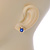 Tiny Sapphire/ Clear Round Cut Crystal Stud Earrings In Gold Plating - 10mm - view 2