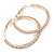 Gold Plated Clear Crystal Hoop Earrings - 45mm - view 8