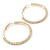 Gold Plated Clear Crystal Hoop Earrings - 45mm - view 6