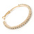 Gold Plated Clear Crystal Hoop Earrings - 45mm - view 4