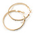 Gold Plated Clear Crystal Hoop Earrings - 40mm - view 7