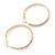 Gold Plated Clear Crystal Hoop Earrings - 40mm - view 5