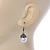 Vintage Inspired Black Hematite Crystal Faux Pearl Drop Earrings In Silver Tone - 35mm L - view 4