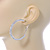 Two Row Crystal Hoop Earrings In Silver Tone - 45mm D - view 7