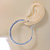 45mm Single Row Crystal Hoop Earrings In Silver Tone - view 5