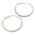 45mm Single Row Crystal Hoop Earrings In Silver Tone - view 7