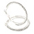 45mm Single Row Crystal Hoop Earrings In Silver Tone - view 6