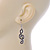 Silver Tone Hematite Crystal Treble Clef Drop Earrings - 50mm L - view 5