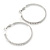 40mm Silver Tone Crystal Hoop Earrings - view 5