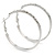 40mm Silver Tone Crystal Hoop Earrings