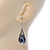 Marcasite Hematite Crystal, Light Grey Glass, Filigree Teardrop Earrings - 53mm L - view 5