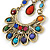 Multicoloured Acrylic Bead Chandelier Earrings In Gold Tone - 90mm L - view 3